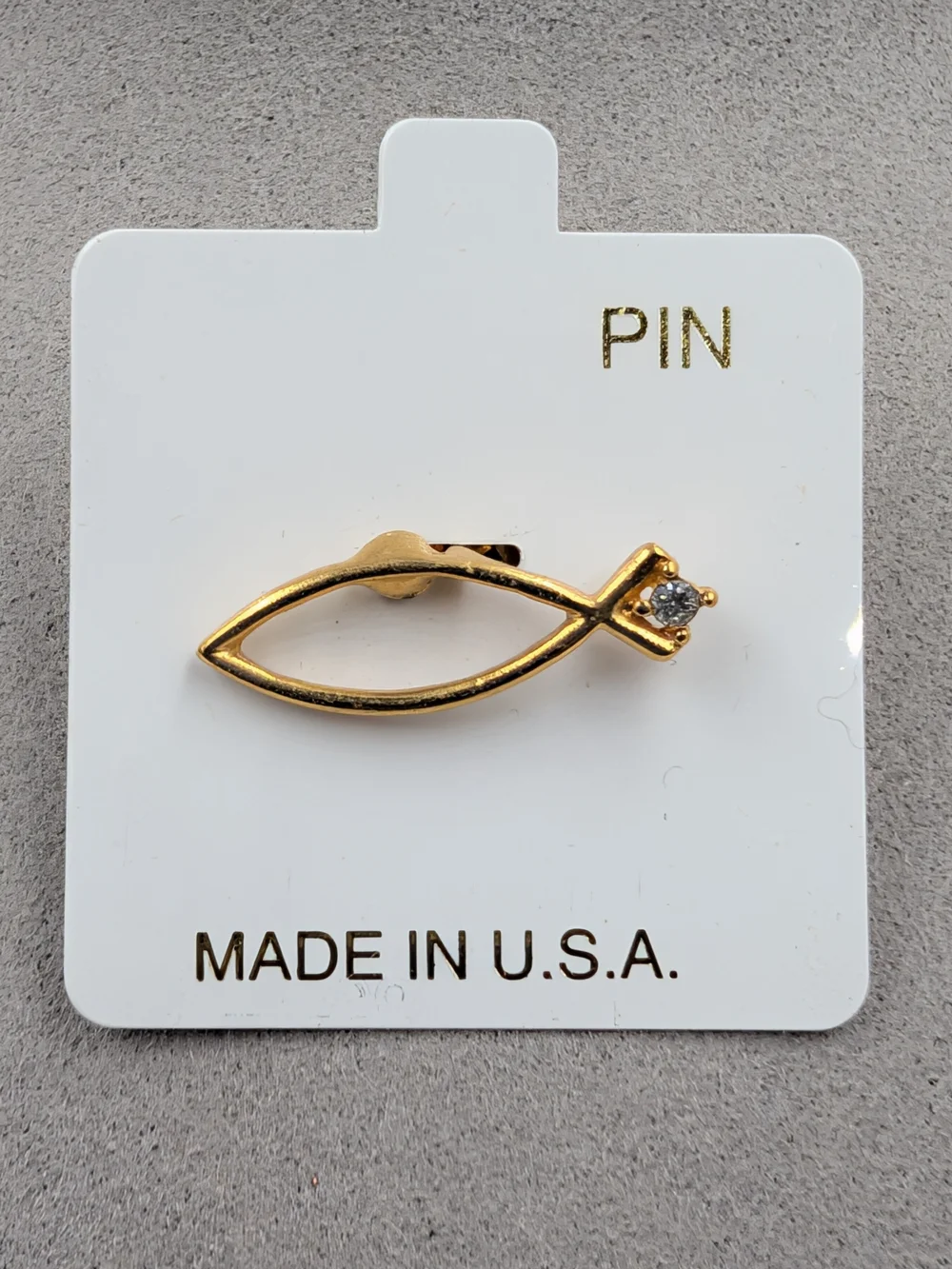6pk Vintage NOS Gold Ichthus Jesus Fish Lapel Pins Christian Witness 0420